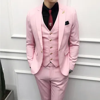 Lovely Pink 3 Pieces(Jacket+Pants+Vest) Mens Formal Suits Tuxedos Blazers Suits Peak Lapel Custom Made Best Men Grooms
Lovely Pink 3 Pieces(Jacket+Pants+Vest) Mens Formal Suits Tuxedos Blazers Suits Peak Lapel Custom Made Best Men Grooms