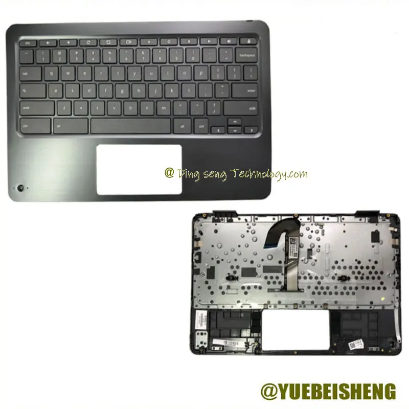 

YUEBEISHENG New For HP Probook X360 11 G1 G2 G3 palmrest upper cover US keyboard L55802-001