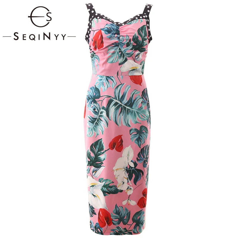 SEQINYY Pink Dress 2020 Summer Spring New Fashion Design Palm Leaf Flowers Printed Sheath Midi Dress
SEQINYY Pink Dress 2020 Summer Spring New Fashion Design Palm Leaf Flowers Printed Sheath Midi Dress