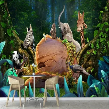 Custom 3D wallpaper mural three-dimensional cute animal adventure jungle TV bedroom background wallpaper mural 
Custom 3D wallpaper mural three-dimensional cute animal adventure jungle TV bedroom background wallpaper mural