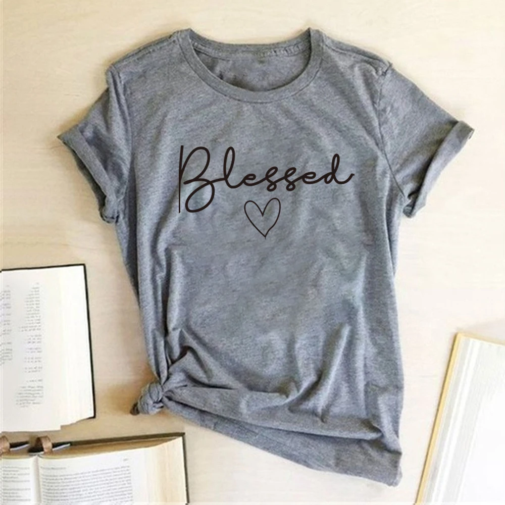 Blessed Heart Women T-shirts Printing