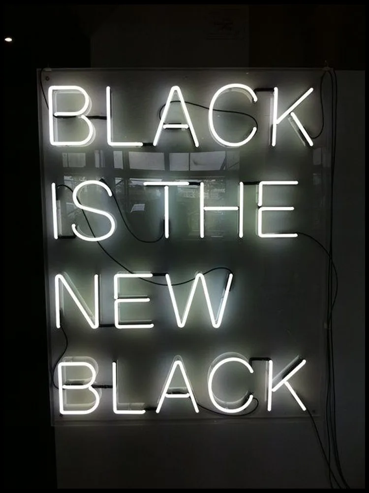 Неоновая вывеска для черных-черных реальных стеклянных трубок коммерческого