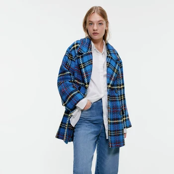 2019 ZA Vintage Casual Blue Plaid Blazers Women Autumn Clothing Trendy Loose Warm Suit Coat Office Lady Female Fall Clothing 
2019 ZA Vintage Casual Blue Plaid Blazers Women Autumn Clothing Trendy Loose Warm Suit Coat Office Lady Female Fall Clothing