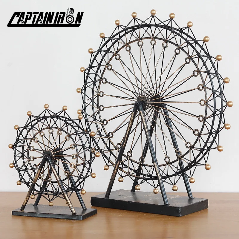 CAPTAINIRON Retro Ferris Wheel Figurines Miniatures Iron Ferris Wheel Model Metal Crafts Ornament for New Year Nodic Home Decor
CAPTAINIRON Retro Ferris Wheel Figurines Miniatures Iron Ferris Wheel Model Metal Crafts Ornament for New Year Nodic Home Decor