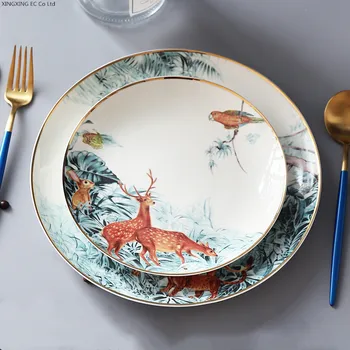 Ceramic Western Food Plate Creative Jungle Animal Bone China Plate Phnom Penh Tableware Household Round Plate 8 Inch 10 Inch
Ceramic Western Food Plate Creative Jungle Animal Bone China Plate Phnom Penh Tableware Household Round Plate 8 Inch 10 Inch