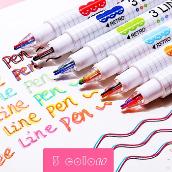 Kawaii double line pen three line cute hand account pen girl heart double color key marker fluorescent marker art markers
Kawaii double line pen three line cute hand account pen girl heart double color key marker fluorescent marker art markers
