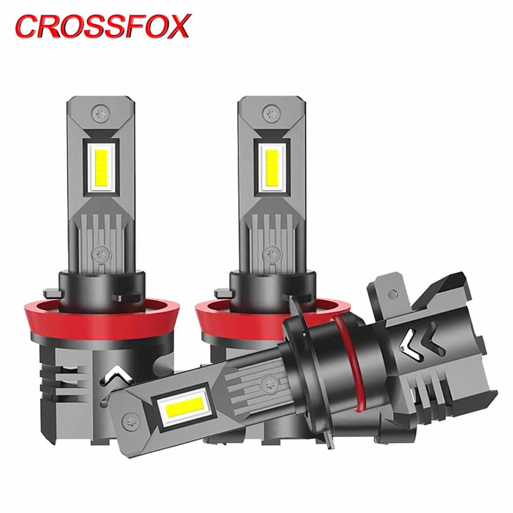 

CROSSFOX Car Bulbs H1 H7 LED H4 Lights H8 H9 H11 Led 9012 9005 HB3 9006 HB4 12V 24V 55W 6000K Headlight Auto Fog Lamp 3570 Chips