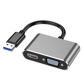 2 in 1 USB3.0 to HDMI+VGA Adapter 1080P Multi-Display USB3.0 to HDMI VGA Converter Audio Video Cable for HDTV Laptop Projector
2 in 1 USB3.0 to HDMI+VGA Adapter 1080P Multi-Display USB3.0 to HDMI VGA Converter Audio Video Cable for HDTV Laptop Projector