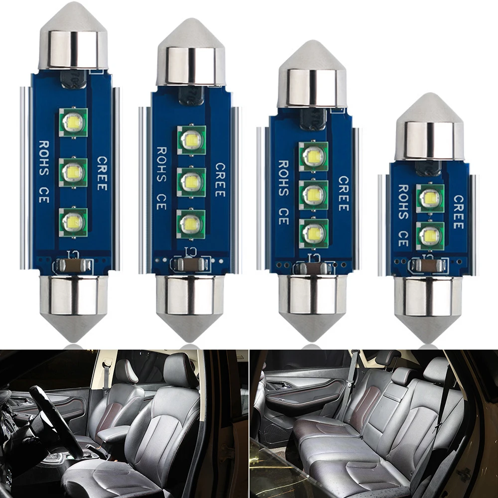 2pcs New Festoon LED Bulbs 31mm 36mm 39mm 41mm C5W C10W Super Bright Car Dome Light Canbus No Error Auto Interior Reading Lamps
2pcs New Festoon LED Bulbs 31mm 36mm 39mm 41mm C5W C10W Super Bright Car Dome Light Canbus No Error Auto Interior Reading Lamps