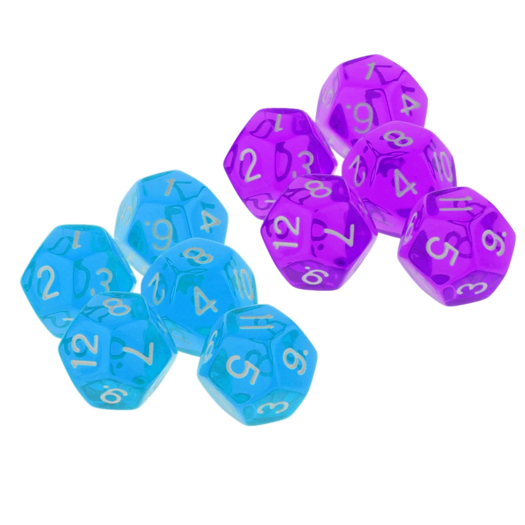 10 Pieces D12 Dices for D&D TRPG MTG Board Games Accessories 10 Pieces D12 Dices for D&D TRPG MTG Board Games Accessories