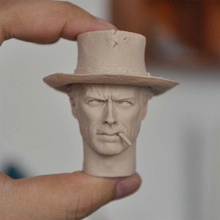 1/6 Scale Western Cowboy Clint Unpainted Head Sculpt with Cigar and Hat for 12''Figures
1/6 Scale Western Cowboy Clint Unpainted Head Sculpt with Cigar and Hat for 12''Figures