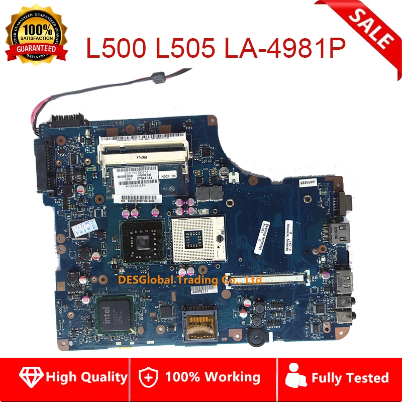 Motherboard for Toshiba Satellite L500 L505 Laptop Motherboard KTWAA KSWAA LA-4981P Mainboard Fully Tested Fast Shipping
Motherboard for Toshiba Satellite L500 L505 Laptop Motherboard KTWAA KSWAA LA-4981P Mainboard Fully Tested Fast Shipping