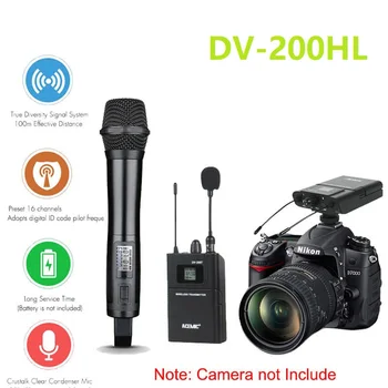 ACEMIC DV-200HL dual channel wireless lavalier microphone wireless camera microphone system for Camera DSLR smartphone iphone
ACEMIC DV-200HL dual channel wireless lavalier microphone wireless camera microphone system for Camera DSLR smartphone iphone