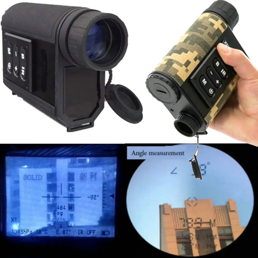 

6X Optics Zoom IR Digital Night Vision Monocular 500m Laser Range Finder Darkness Ranging Multiple Measurement Mode Rangefinder