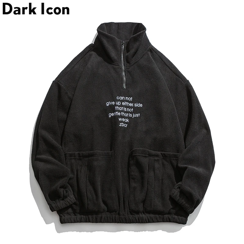 Dark Icon Front Half Zipper Fleece Street Sweatshirt Men Pullover Hip Hop Sweatshirts Streetwear Sweatshirt for Men White/black
Dark Icon Front Half Zipper Fleece Street Sweatshirt Men Pullover Hip Hop Sweatshirts Streetwear Sweatshirt for Men White/black