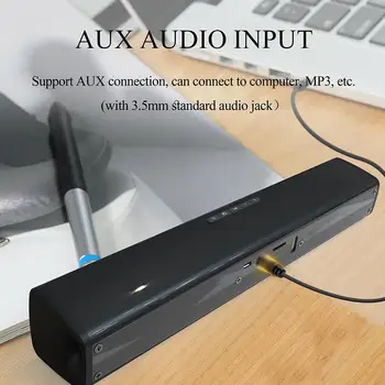 Bluetooth Soundbar Wireless Sound Bar Stereo Speaker System Subwoofer with Charging Cable and Audio Cable for TV Home Theater
Bluetooth Soundbar Wireless Sound Bar Stereo Speaker System Subwoofer with Charging Cable and Audio Cable for TV Home Theater