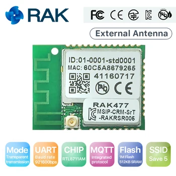 Wireless IoT Module RAK477 Low Power Tiny Size UART Serial to WIFI Industrial Module Tcp Ip MQTT RTL8711AM Chip, 5 SSID Q111
Wireless IoT Module RAK477 Low Power Tiny Size UART Serial to WIFI Industrial Module Tcp Ip MQTT RTL8711AM Chip, 5 SSID Q111