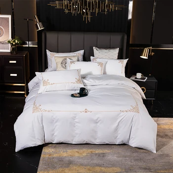 Simple Embroidered Cotton Bedding Set Queen King Size 3/4pcs Comfortable Cotton Bedclothes Duvet Cover Bed Sheet Pillowcase Set
Simple Embroidered Cotton Bedding Set Queen King Size 3/4pcs Comfortable Cotton Bedclothes Duvet Cover Bed Sheet Pillowcase Set