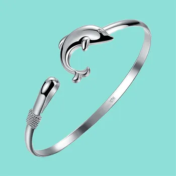 Hot Wholesale Gift 925 Silver Fashion For Women Dolphin Open Bangle Wedding Party Jewelry
Hot Wholesale Gift 925 Silver Fashion For Women Dolphin Open Bangle Wedding Party Jewelry