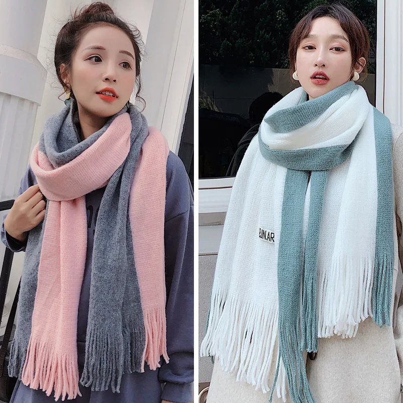 Scarf female winter Korean version of wild long thick double-sided shawl dual-use soft girl student knitted wool scarf autumn
Scarf female winter Korean version of wild long thick double-sided shawl dual-use soft girl student knitted wool scarf autumn