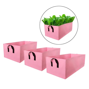 3Pcs Thickened Felt Non-woven Plant Grow Bags Potato Container Pink 
3Pcs Thickened Felt Non-woven Plant Grow Bags Potato Container Pink