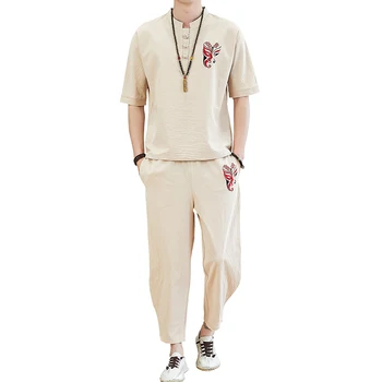 M-5XL Chinese Opera Role Embroried Short Sleeve Shirt with Ankle Pants Two Pieces Set Summer Streetwear Men Clothing Plus XXXXXL
M-5XL Chinese Opera Role Embroried Short Sleeve Shirt with Ankle Pants Two Pieces Set Summer Streetwear Men Clothing Plus XXXXXL