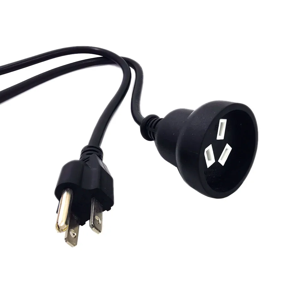 NEMA 5-15P Plug To AU Socket 3G0.824mm Copper Extension Cable, US 3 Pin Male To SAA Australia Female Power Cord 1m/3.3ft
NEMA 5-15P Plug To AU Socket 3G0.824mm Copper Extension Cable, US 3 Pin Male To SAA Australia Female Power Cord 1m/3.3ft