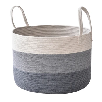 Large Cotton Rope Basket Laundry Blanket Storage Basket with Handles Baby Nursery Bin for Home DéCor and Organizing
Large Cotton Rope Basket Laundry Blanket Storage Basket with Handles Baby Nursery Bin for Home DéCor and Organizing