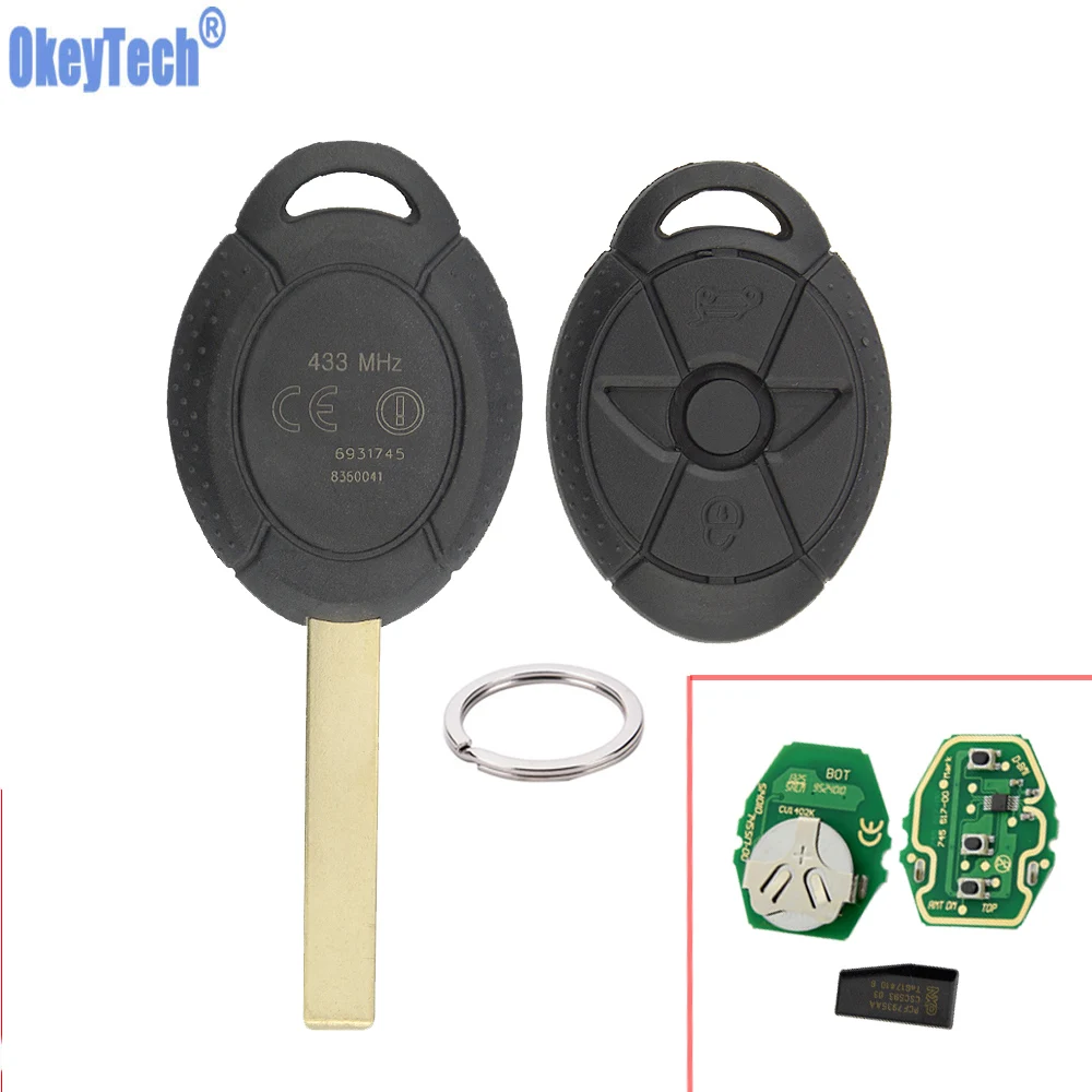 OkeyTech for BMW Mini Cooper R50 E39 EWS Remote Control Keyless Replacement Keys Send Car Key Ring 3 Button 315/433Mhz ID44 Chip
OkeyTech for BMW Mini Cooper R50 E39 EWS Remote Control Keyless Replacement Keys Send Car Key Ring 3 Button 315/433Mhz ID44 Chip