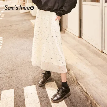 SAM'S TREE White Dot Bright A Line Korean Chiffon Skirts Women 2020 Spring Double Layer Mesh Casual Ladies Daily Long Skirts
SAM'S TREE White Dot Bright A Line Korean Chiffon Skirts Women 2020 Spring Double Layer Mesh Casual Ladies Daily Long Skirts