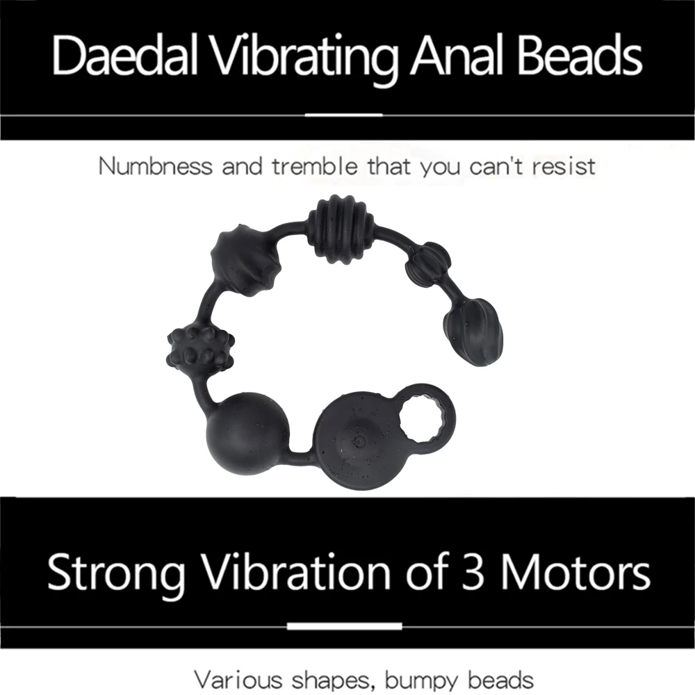 3 Motors Powerful Dildo Vibrators Anal Beads Silicone Prostate Massager Super Long Butt Plug Soft Deep Vibration Exercise Plug (3)