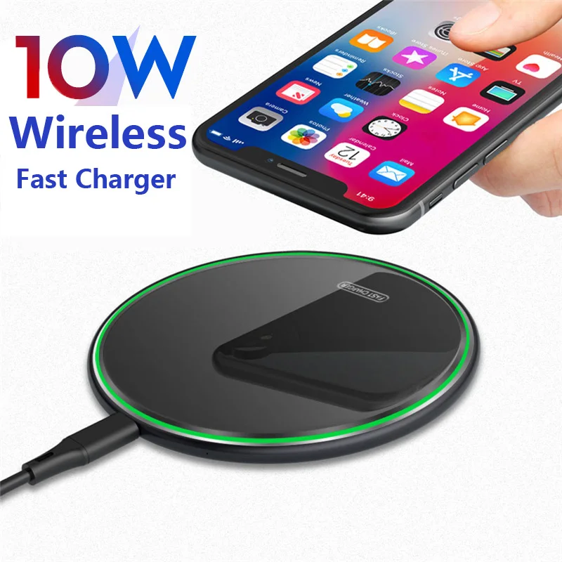 10W Wireless Charger Fast Charging for iPhone 11 Pro X XR XS Max 8 Desktop Wireless Charger Pad For Samsung S10 S9 S8 Plus
10W Wireless Charger Fast Charging for iPhone 11 Pro X XR XS Max 8 Desktop Wireless Charger Pad For Samsung S10 S9 S8 Plus