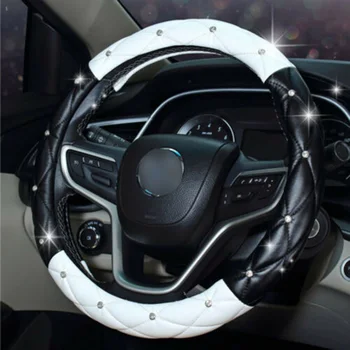 Universal Steering Wheel Cover Protective Black&White Car Rhinestones Decoration
Universal Steering Wheel Cover Protective Black&White Car Rhinestones Decoration