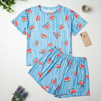 Summer Print Women Pajamas Set Sleepwear Plus Size Casual Bathrobe Home Clothes Soft Cotton Nightwer Intimate Lingerie 3XL 4XL
Summer Print Women Pajamas Set Sleepwear Plus Size Casual Bathrobe Home Clothes Soft Cotton Nightwer Intimate Lingerie 3XL 4XL