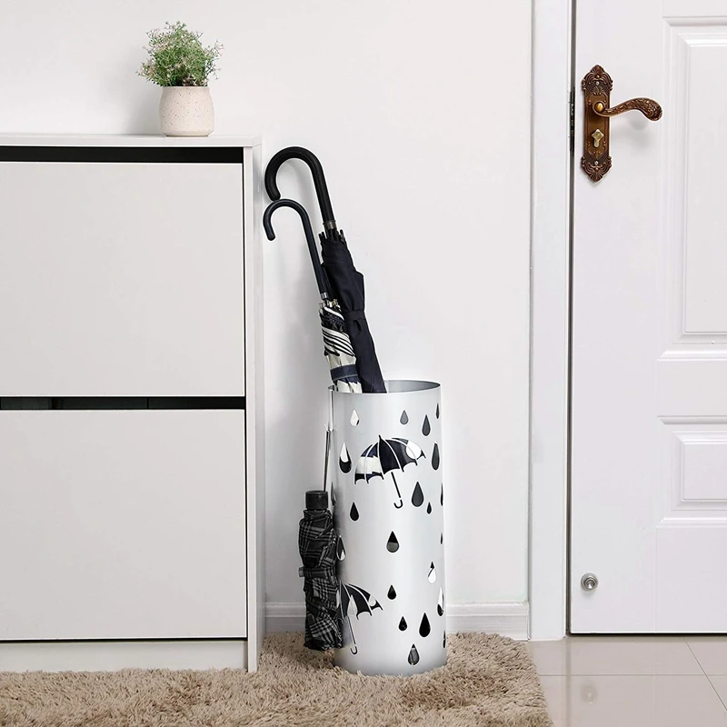 Metal Umbrella Holder, Round Umbrella Stand Rack, Umbrella Storage Bucket 
Metal Umbrella Holder, Round Umbrella Stand Rack, Umbrella Storage Bucket