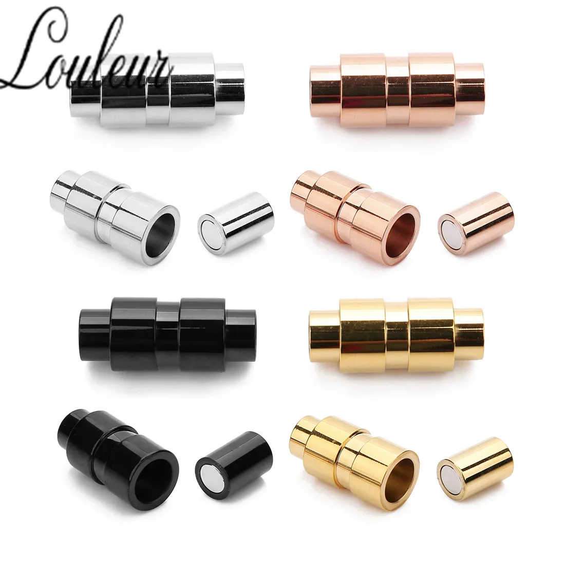 2pcs/lot Magnetic Clasp 6mm Hole Leather Bracelet End Connectors Steel Uneven Column Necklace Gold Clasps For DIY Jewelry
2pcs/lot Magnetic Clasp 6mm Hole Leather Bracelet End Connectors Steel Uneven Column Necklace Gold Clasps For DIY Jewelry