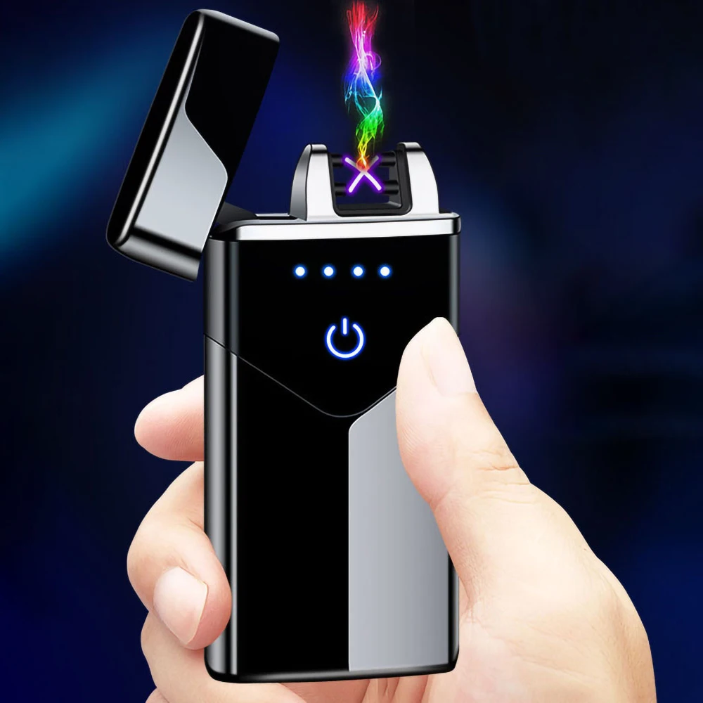 Ветрозащитная электрическая зажигалка с подключением к USB плазменная отпечатком