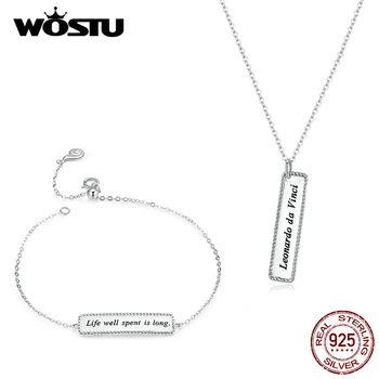 WOSTU Geometry Lettering Jewelry Set 925 Sterling Silver Necklace Chain Link & Bracelets For Women Wedding Party Fashion Jewelry
WOSTU Geometry Lettering Jewelry Set 925 Sterling Silver Necklace Chain Link & Bracelets For Women Wedding Party Fashion Jewelry