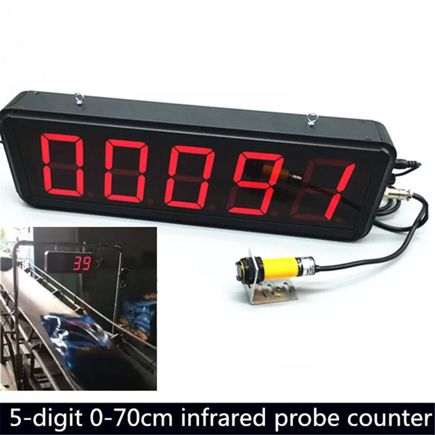 5-digit LED Display Automatic infrared induction Counter Warehouse Production Display Board Conveyor Belt Object Counting Machin
5-digit LED Display Automatic infrared induction Counter Warehouse Production Display Board Conveyor Belt Object Counting Machin