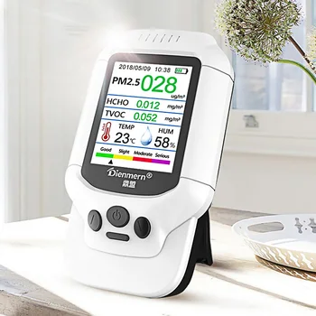 Portable pm 2.5 Sensor Air Quality Monitor HCHO TVOC PM1.0 PM2.5 PM10 Detector Handheld Temperature Humidity Household Meter
Portable pm 2.5 Sensor Air Quality Monitor HCHO TVOC PM1.0 PM2.5 PM10 Detector Handheld Temperature Humidity Household Meter