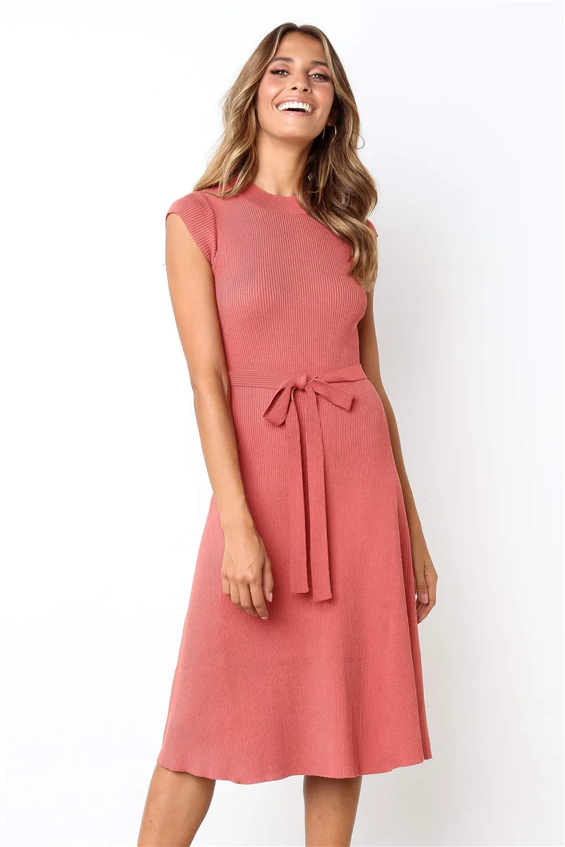 2019 Summer Sundress for Women Elegant Sold Colors Dress with Short Sleeve Fashion Round Neck Short Sleeve Party Dress
2019 Summer Sundress for Women Elegant Sold Colors Dress with Short Sleeve Fashion Round Neck Short Sleeve Party Dress