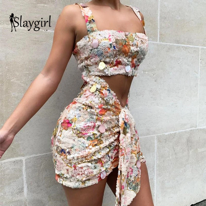 Slaygirl Sequin Summer Print Sexy 2 Pieces Set Backless Top And Skirt Women Set Dress Two Piece Set Women Outfit Streetwear
Slaygirl Sequin Summer Print Sexy 2 Pieces Set Backless Top And Skirt Women Set Dress Two Piece Set Women Outfit Streetwear