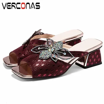 VERCONAS 2020 Women Sandals Women Pumps New Arrival Crystal Decoration Summer Genuine Leather SquareToe Square Heels Shoes Woman
VERCONAS 2020 Women Sandals Women Pumps New Arrival Crystal Decoration Summer Genuine Leather SquareToe Square Heels Shoes Woman