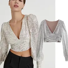 Maxdutti Vneck Blusas Long Sleeve Short Shirt Women Blouse Ins Fashion Blogger England Style Sequins Party Blouse Women And Tops
Maxdutti Vneck Blusas Long Sleeve Short Shirt Women Blouse Ins Fashion Blogger England Style Sequins Party Blouse Women And Tops