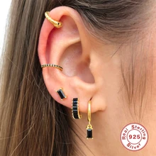 925 Sterling Silver Black/White/Purple/Rose red/Green/Dark Blue Zircon Earrings Minimalist INS Geometric Earrings Accessories
925 Sterling Silver Black/White/Purple/Rose red/Green/Dark Blue Zircon Earrings Minimalist INS Geometric Earrings Accessories