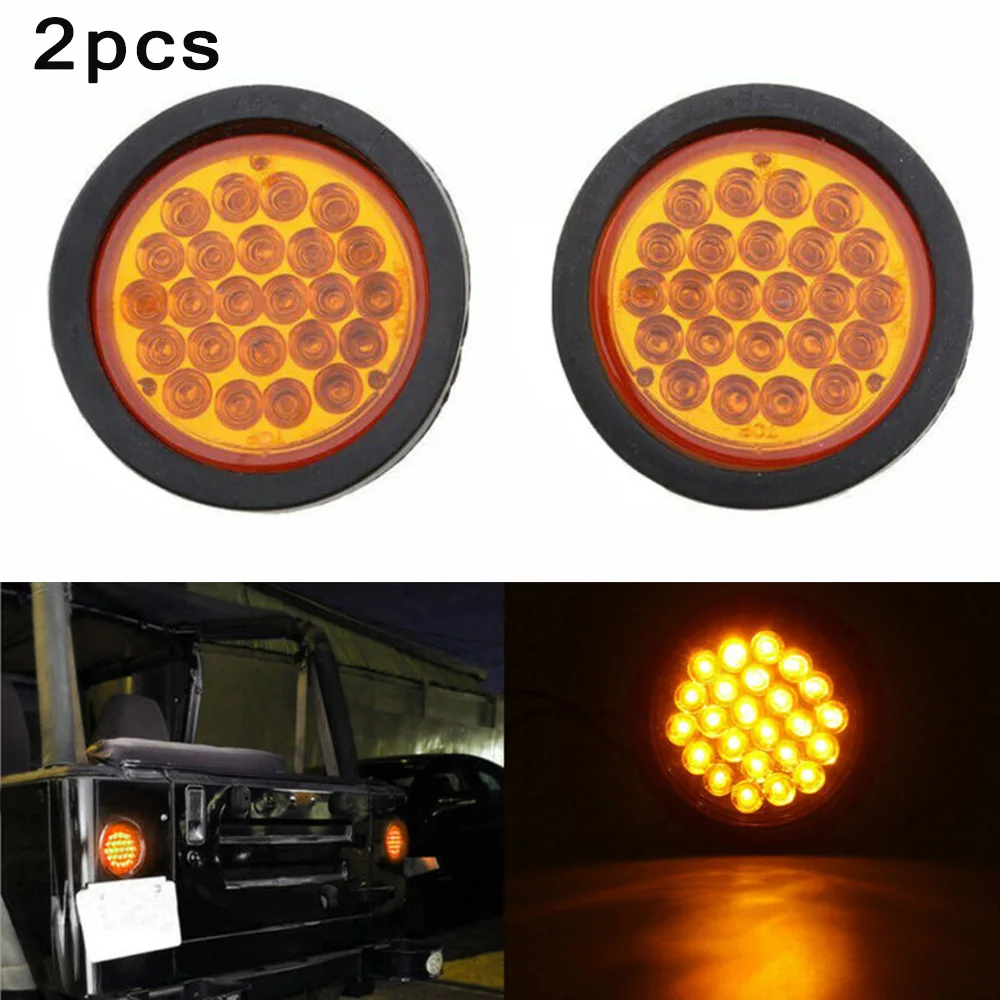 2pcs 24LED Amber 4Inch Round Stop Tail Turn Signal Light Truck Tractor Trailer Waterproof UTE UTV Styling Decor
2pcs 24LED Amber 4Inch Round Stop Tail Turn Signal Light Truck Tractor Trailer Waterproof UTE UTV Styling Decor