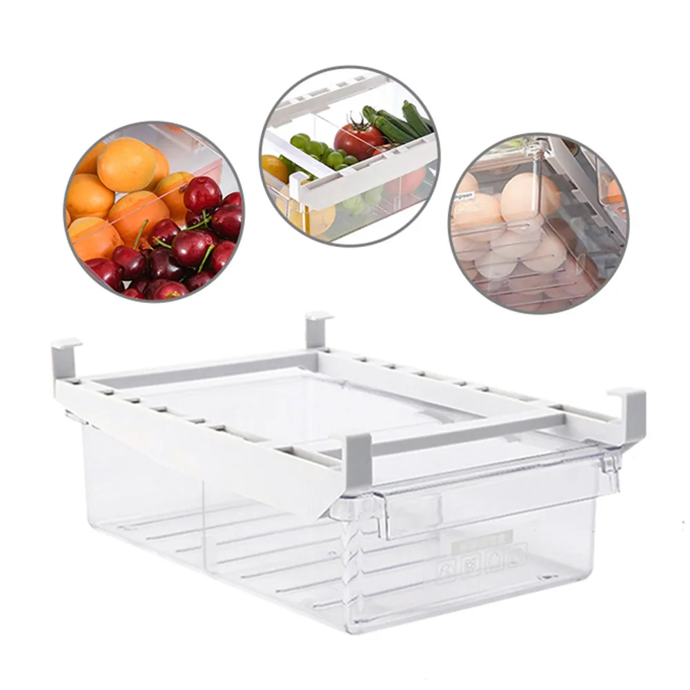 Refrigerator Organizer Bin with Handle Pull-Out Fridge Drawer Organizer Fridge Freezer Storage Box + 2 Divider Anti-Skid Basket
Refrigerator Organizer Bin with Handle Pull-Out Fridge Drawer Organizer Fridge Freezer Storage Box + 2 Divider Anti-Skid Basket