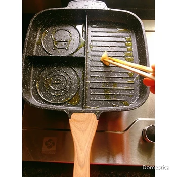 Single Handle Maifan Stone Non-stick Pan Creative Cartoon Grid Pot Steak Frying Pan Kitchen Household Multi-function Tools
Single Handle Maifan Stone Non-stick Pan Creative Cartoon Grid Pot Steak Frying Pan Kitchen Household Multi-function Tools