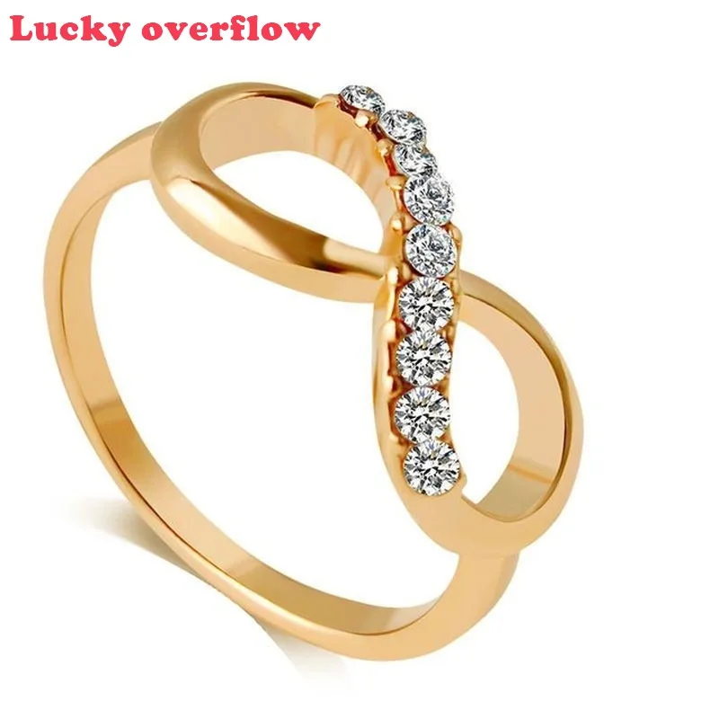Luckyoverflow Hot Rings Fashion Alloy Crystal Rings Gold Color Infinity Ring Statement Jewelry Wholesale for Women CE0818/11
Luckyoverflow Hot Rings Fashion Alloy Crystal Rings Gold Color Infinity Ring Statement Jewelry Wholesale for Women CE0818/11
