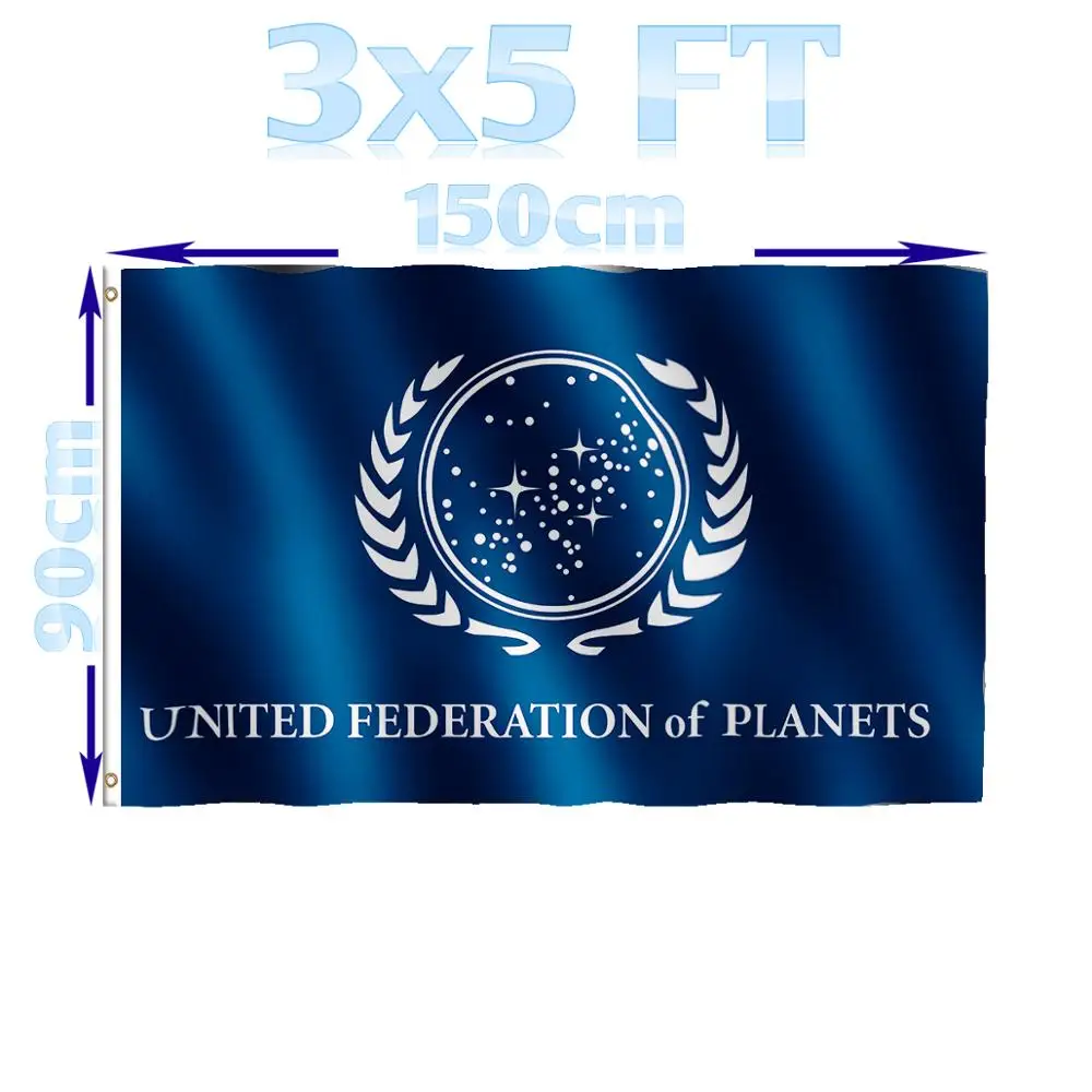 

BENFACTORY Store 3x5 Ft The United Federation Of Planets Flag Single Layer 100D Polyester Brass Grommets Indoor Outdoor